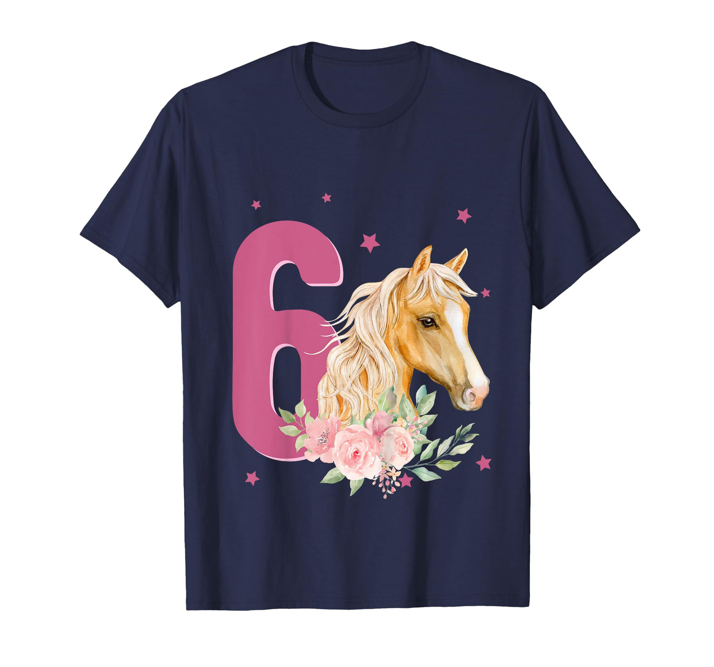 Kids 6th Birthday Horse 6 Years Old Six Finally 6 Birthday Girl T-Shirt