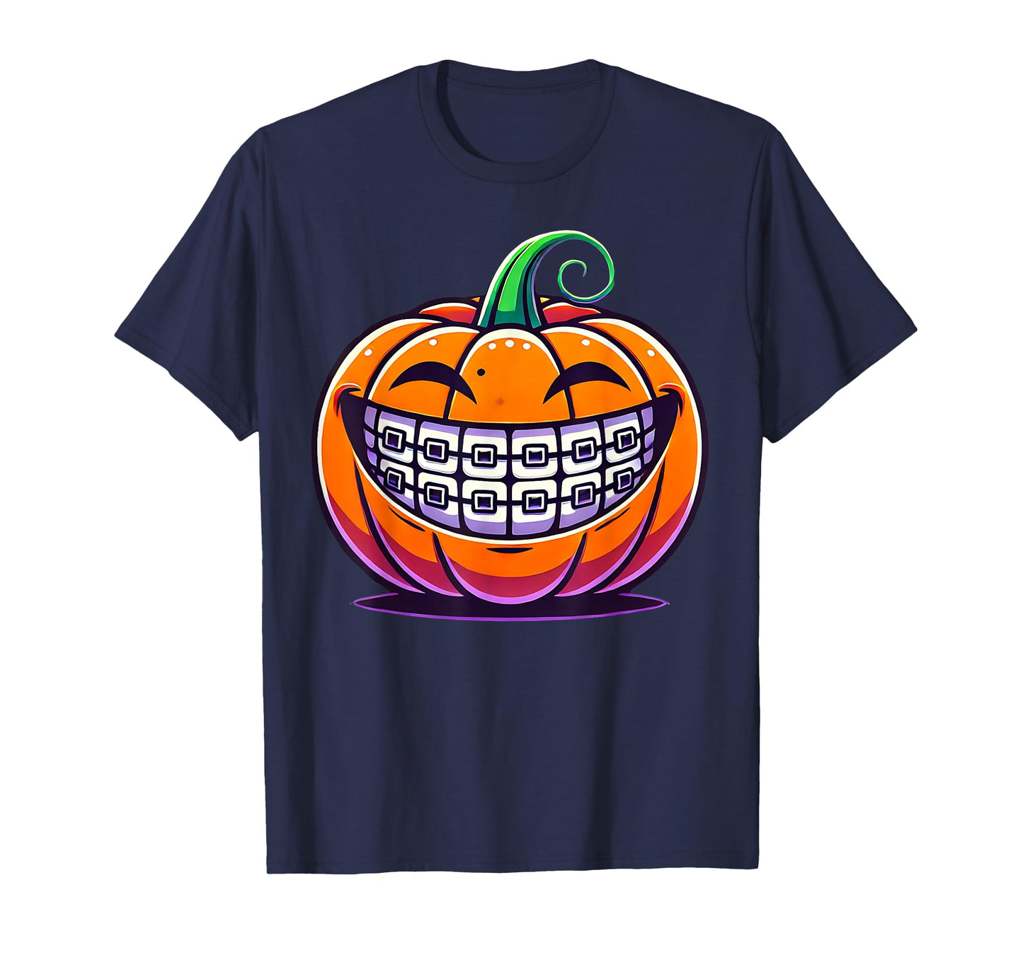 Orthodontics Dental Halloween Pumpkin Braces Dentist Horror T-Shirt