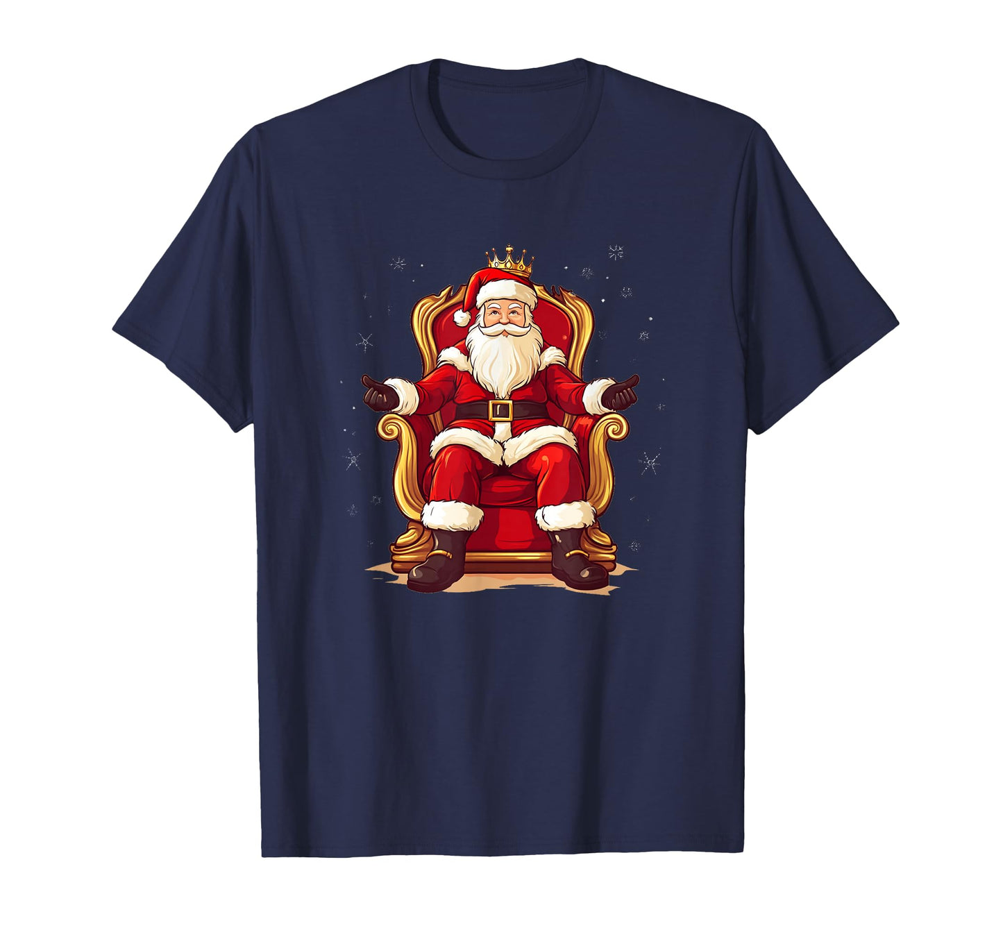 Awesome Santa Claus on Royal Seat for Festive Fans T-Shirt
