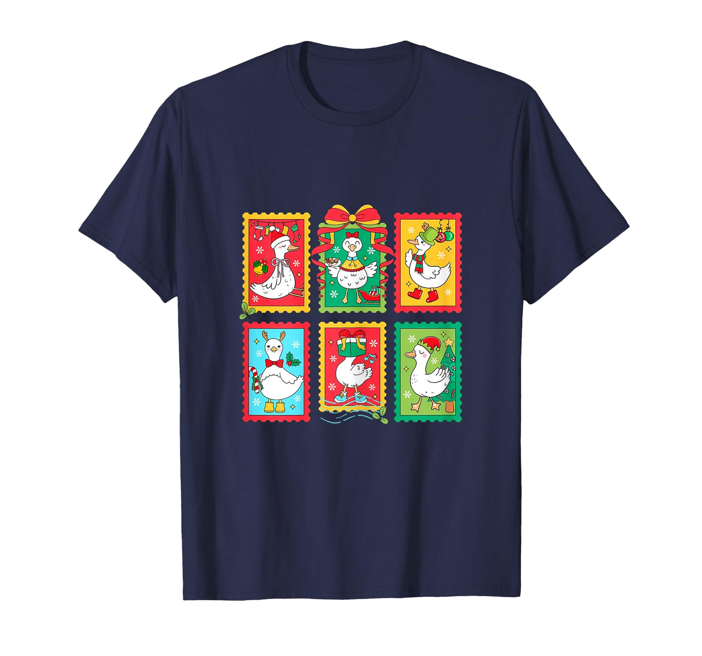 Womens Funny Christmas Goose Tee, Preppy Christmas Goose Girl Women T-Shirt