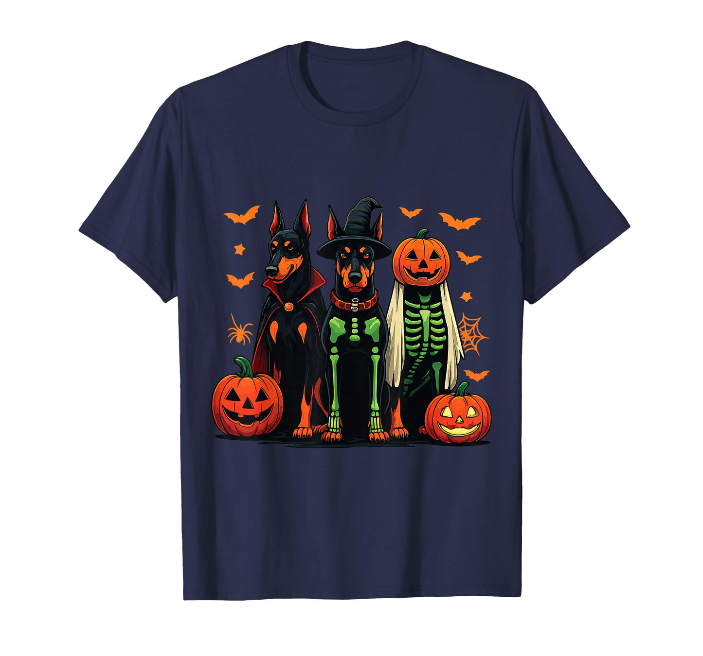 Doberman Mummy Ghost Witch Funny Dog Costume T-Shirt