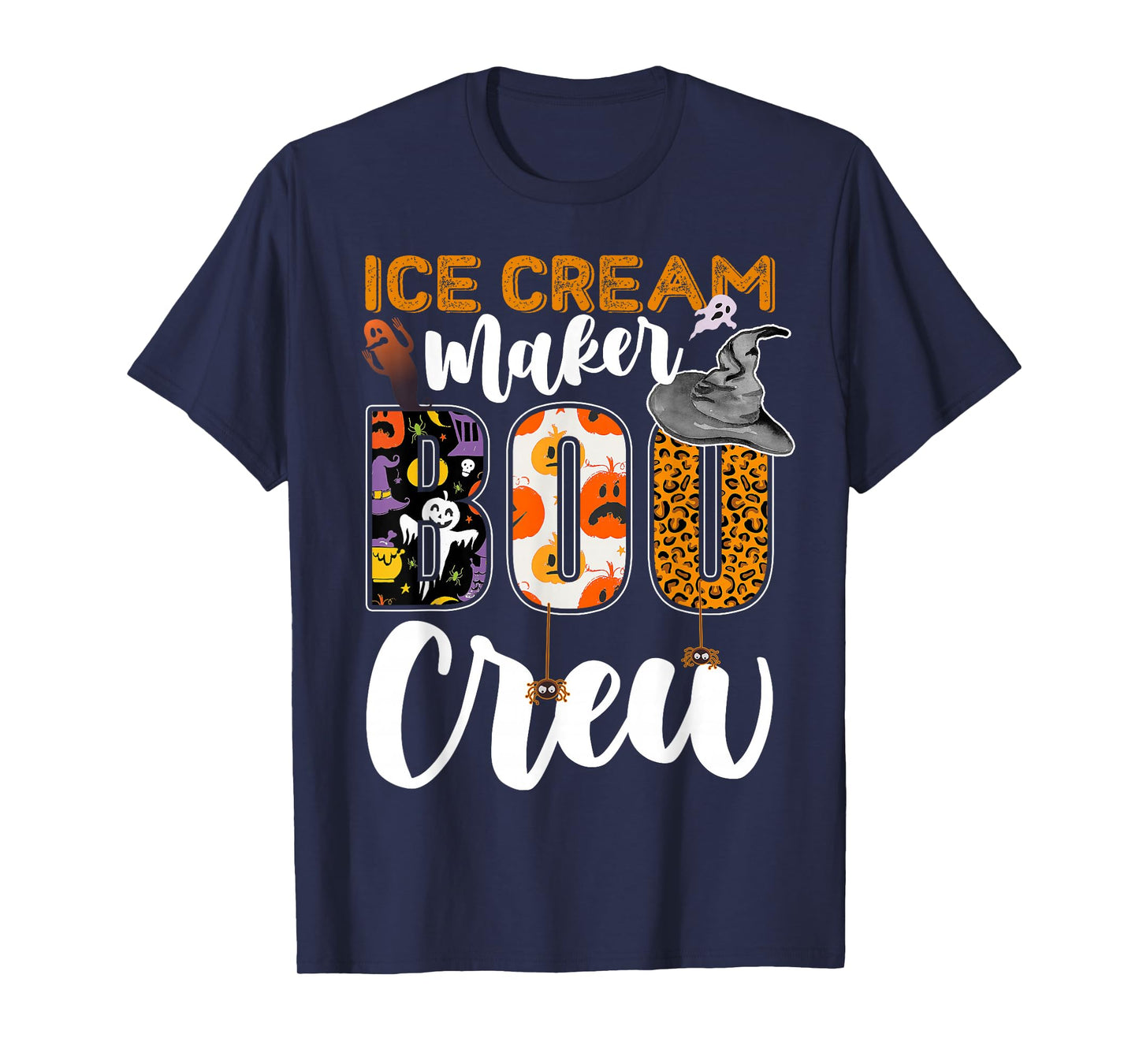 Ice Cream Maker Boo Crew Halloween Match Frozen Dessert T-Shirt