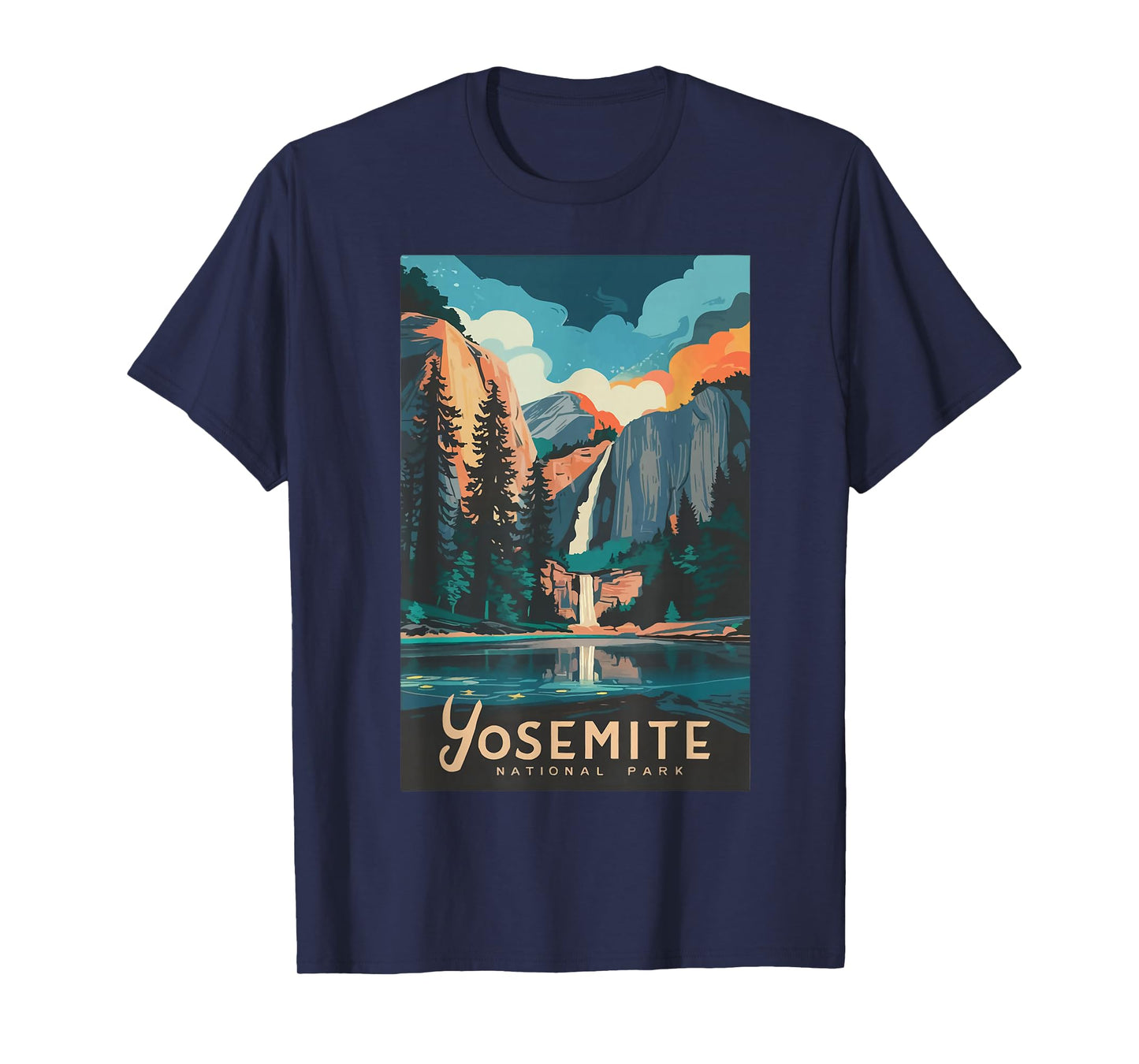 Retro Yosemite California National Park Tunnel View Trails T-Shirt