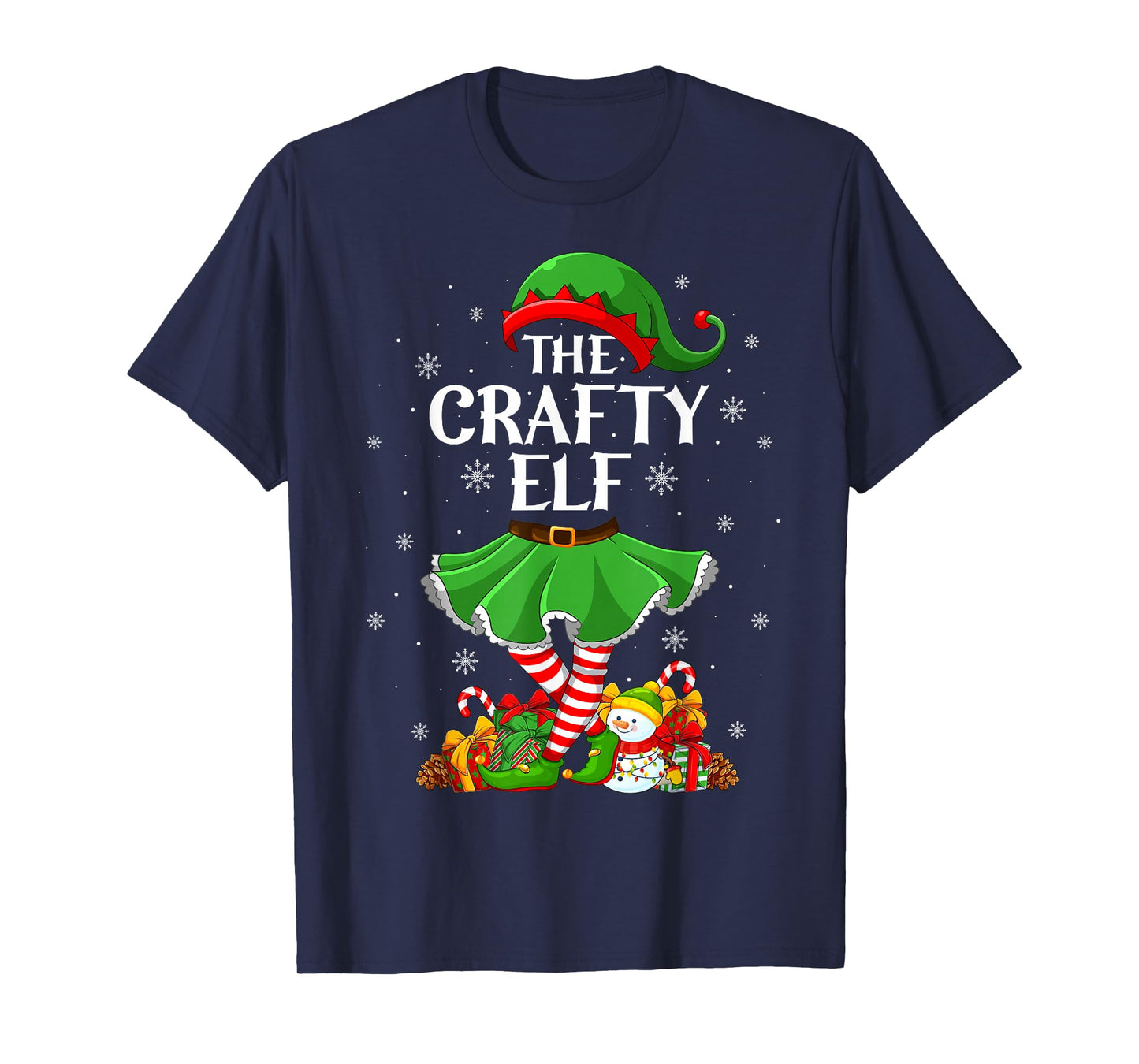 Crafty Elf Christmas Family Elf Squad Xmas Girls Women T-Shirt
