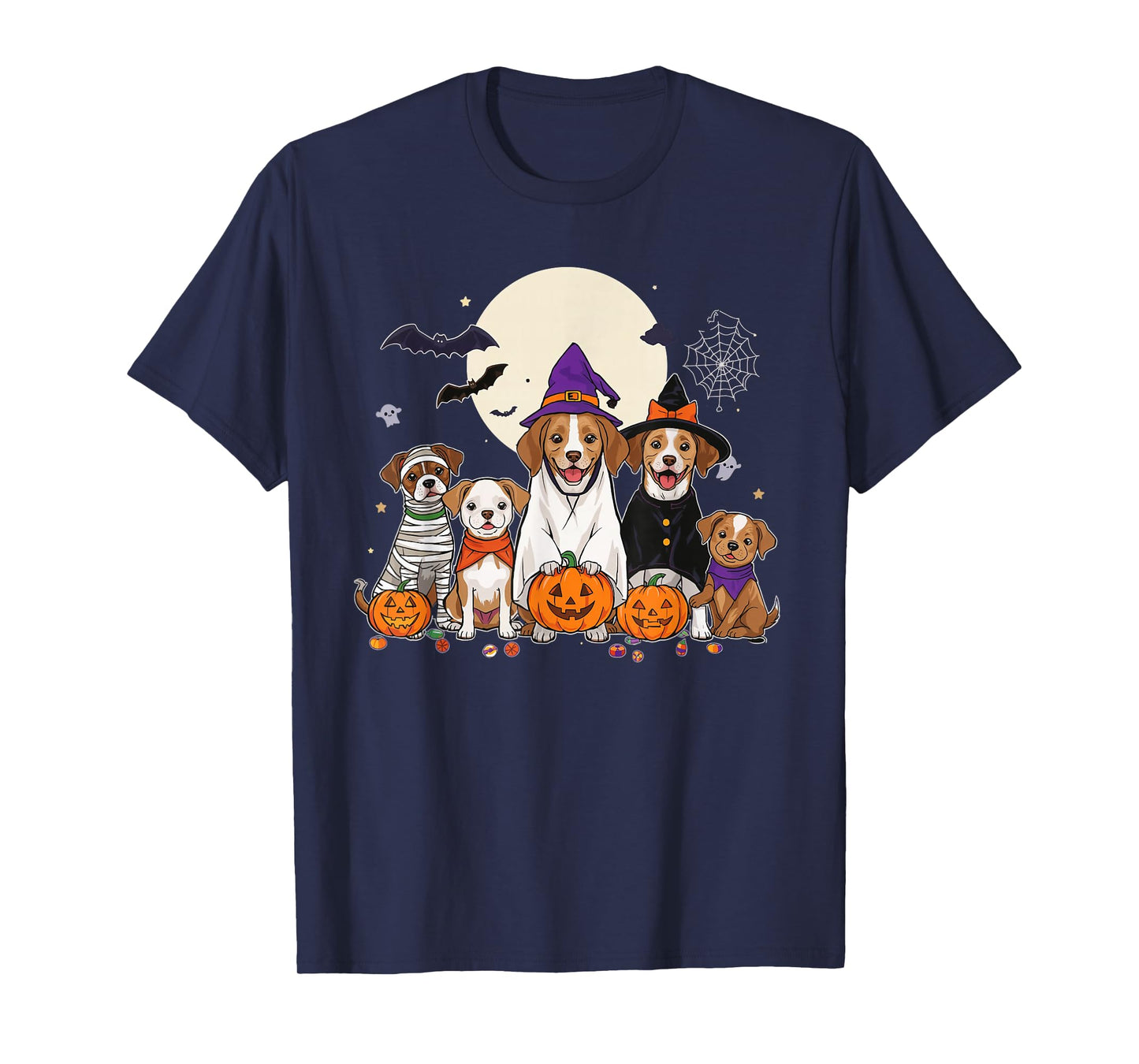 Cute Mummy Witch Ghost Halloween Dog Costume Men Women Kids T-Shirt