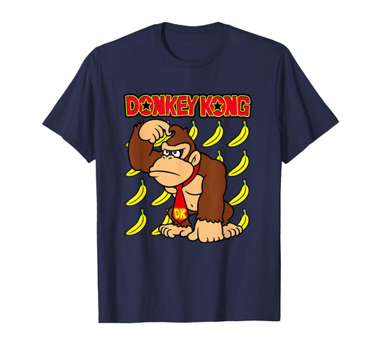 Donkey Kong Ape Thoughts Banana Background T-Shirt