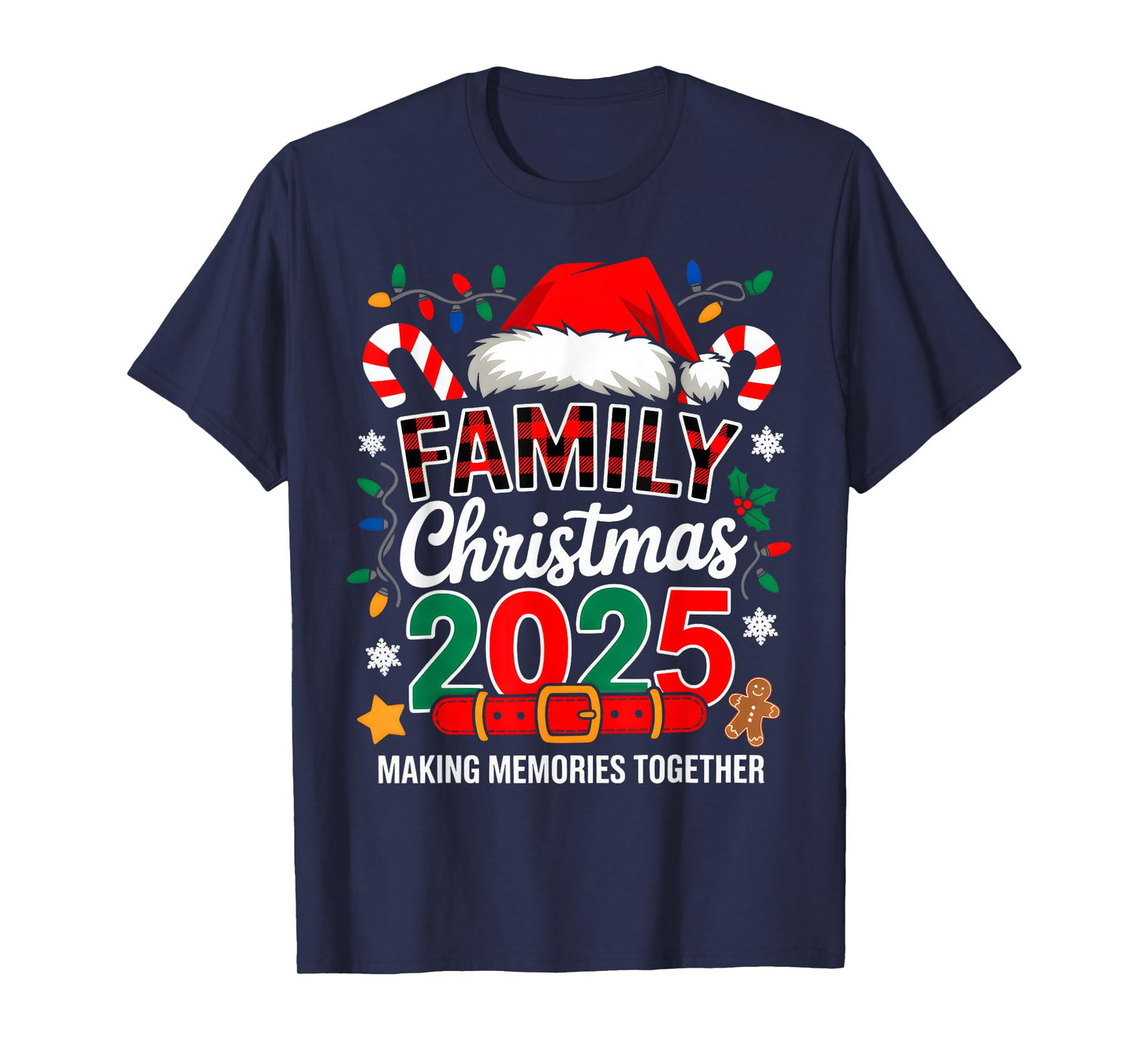 Family Christmas 2025 Matching Squad Santa Elf Funny Xmas T-Shirt