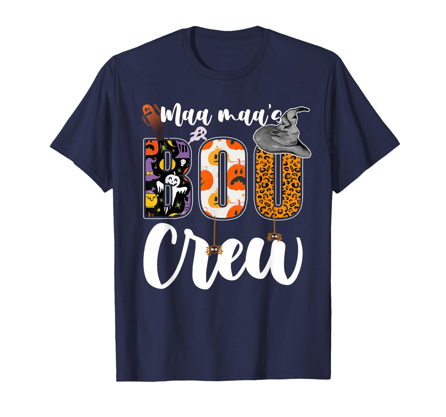 Maa maa's Boo Crew Halloween Grandma Grandkids Matching T-Shirt