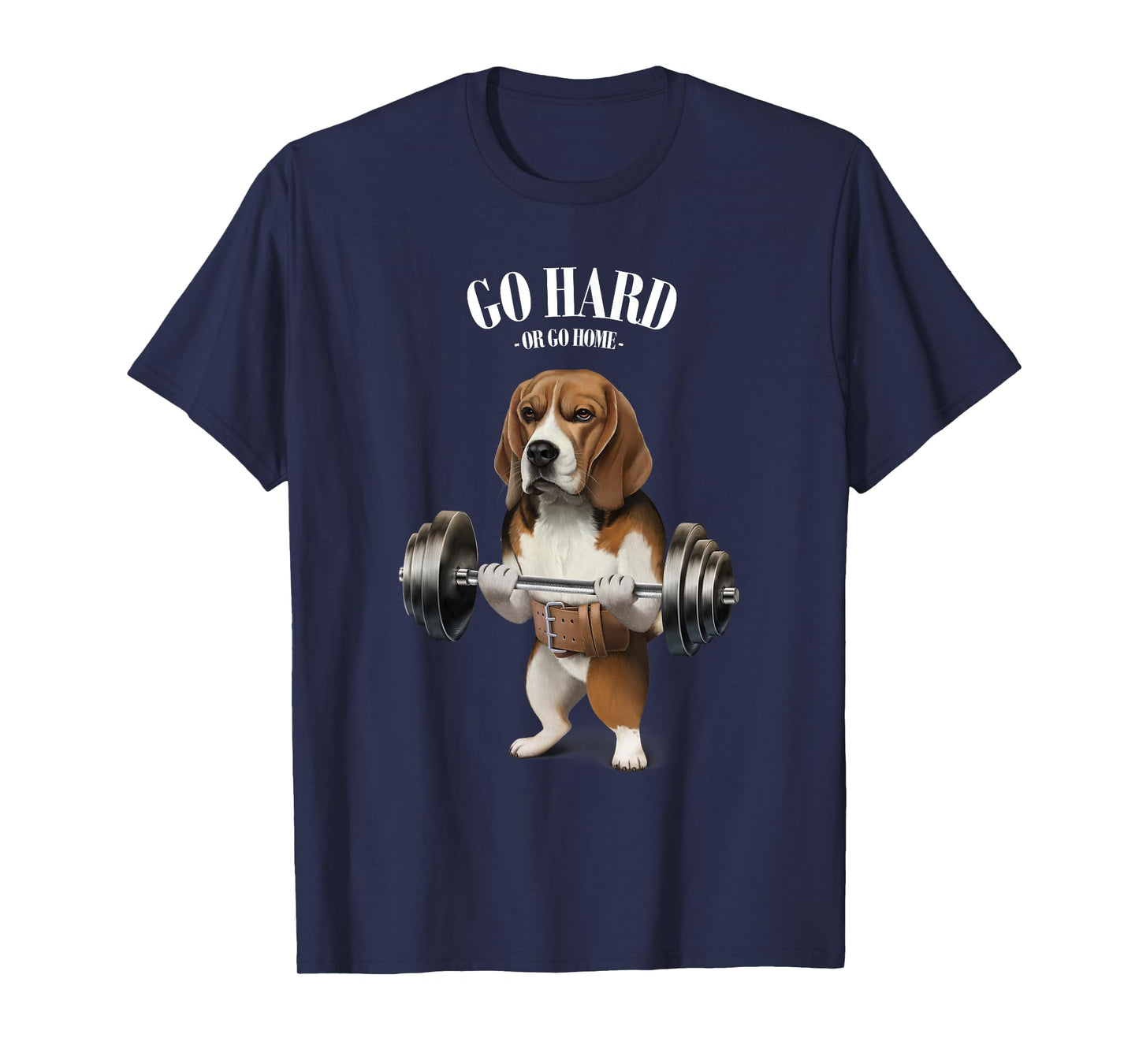 Beagle Dog Weightlifting in Fitness Gym T-Shirt