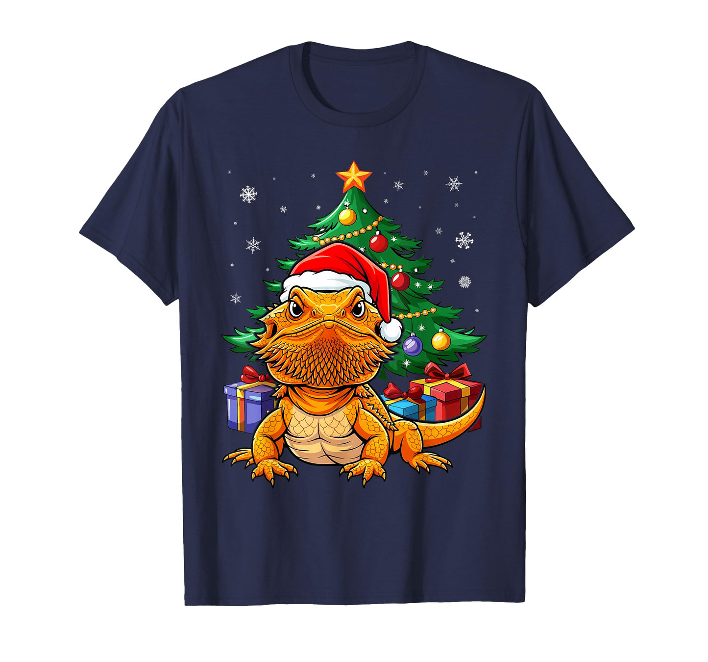 Bearded Dragon Santa Hat Christmas Pajama Cool Reptile X-mas T-Shirt