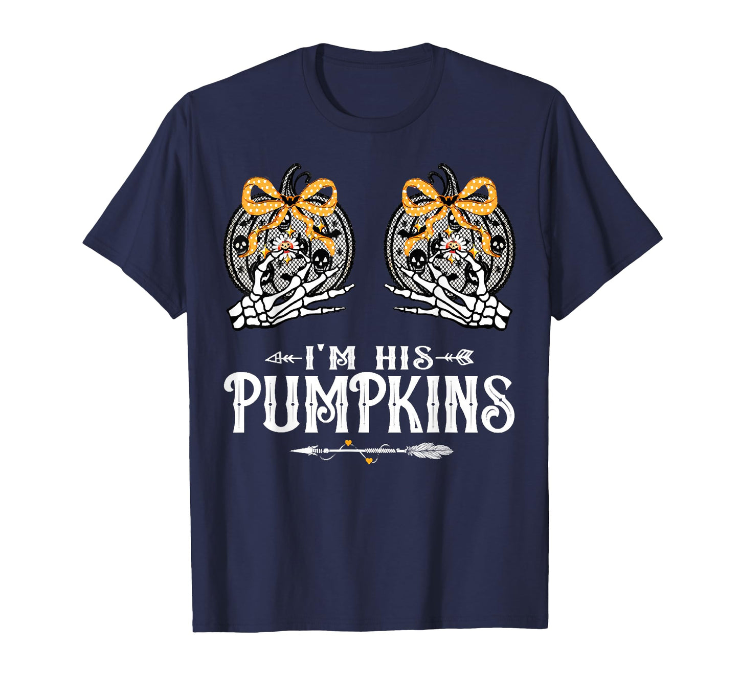 I'm His Pumpkins Love Broomstick Couples Halloween Costume T-Shirt