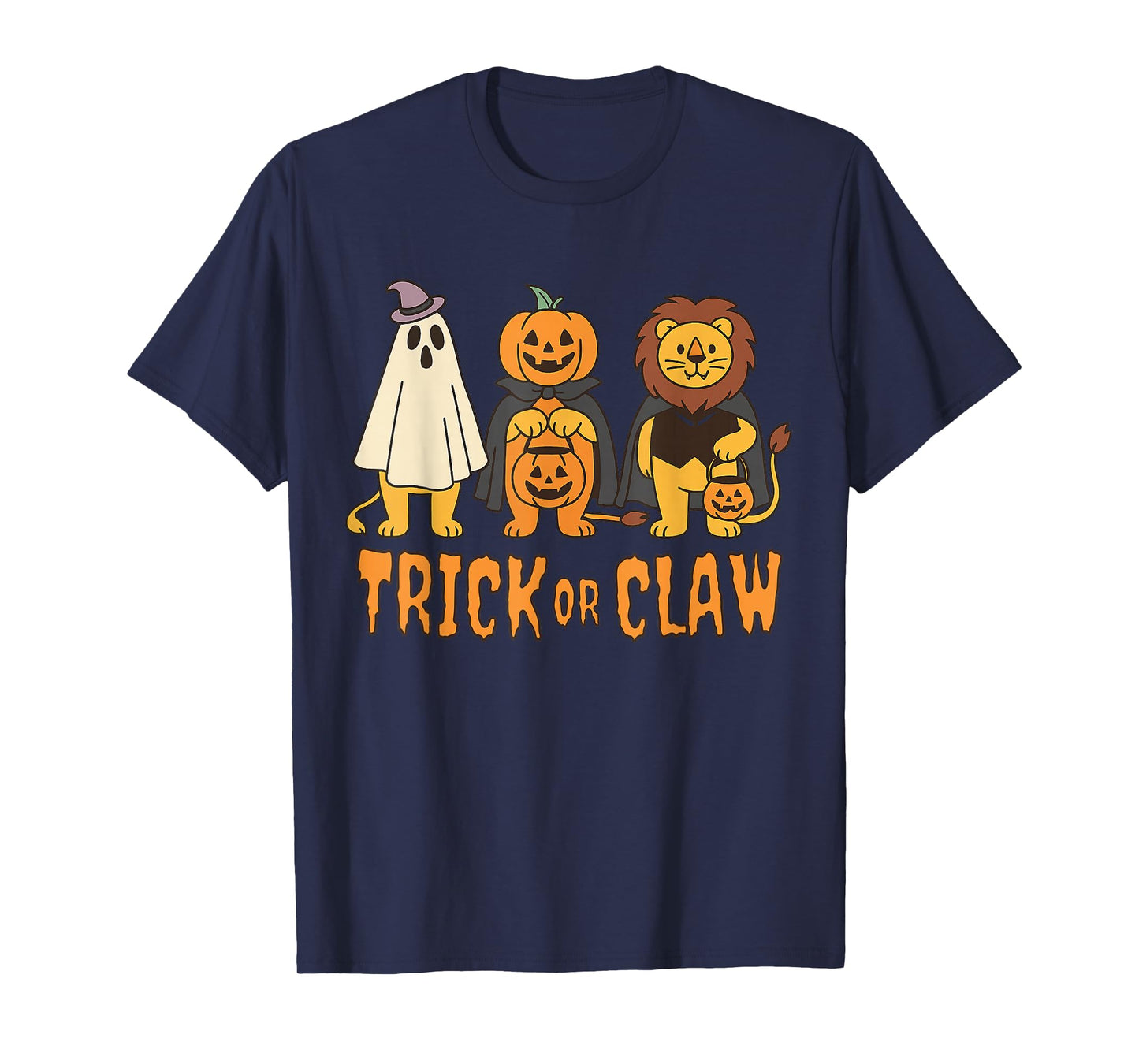 Trick Or Claw Halloween Witch Spooky Lion T-Shirt