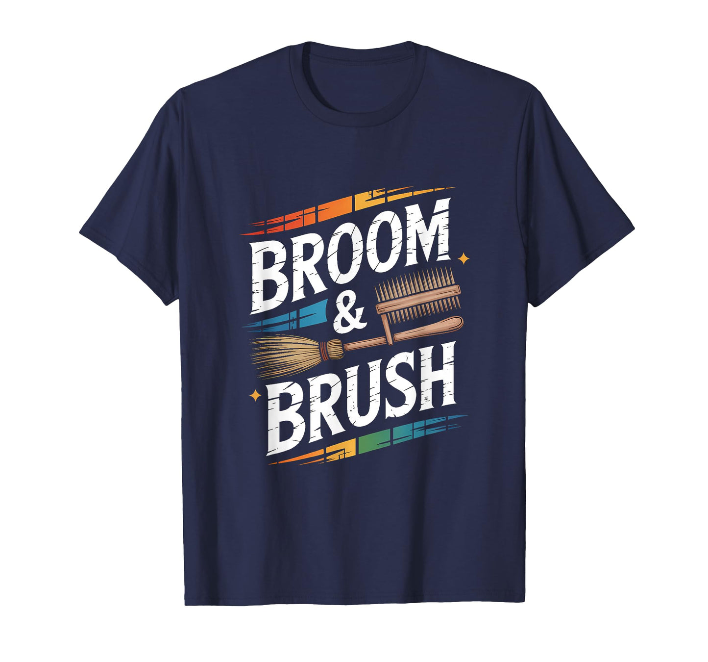 Witch Hairdresser Broom & Brush Retro Barber T-Shirt