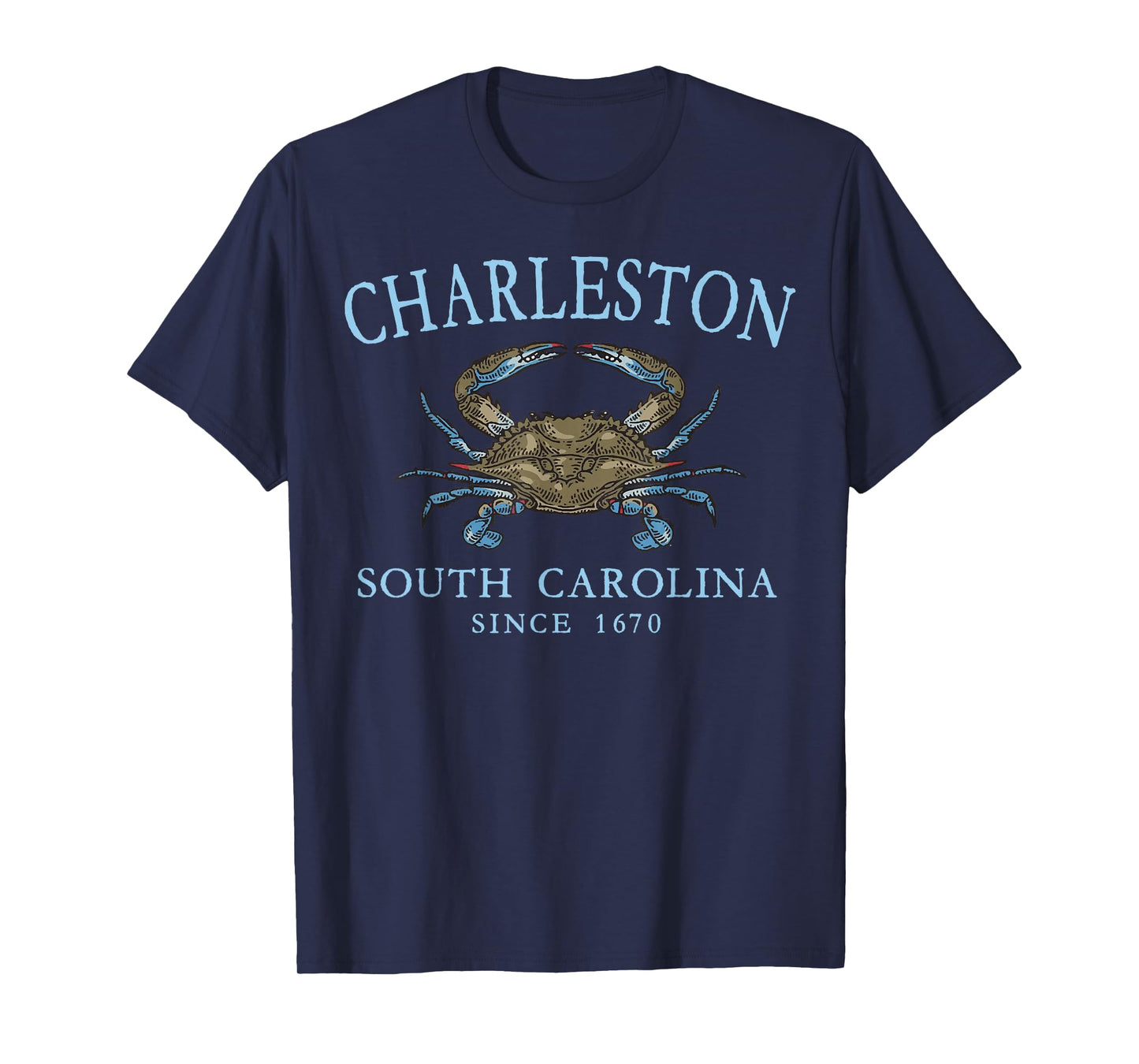 Charleston South Carolina Blue Crab Since 1670 Pale Blue T-Shirt
