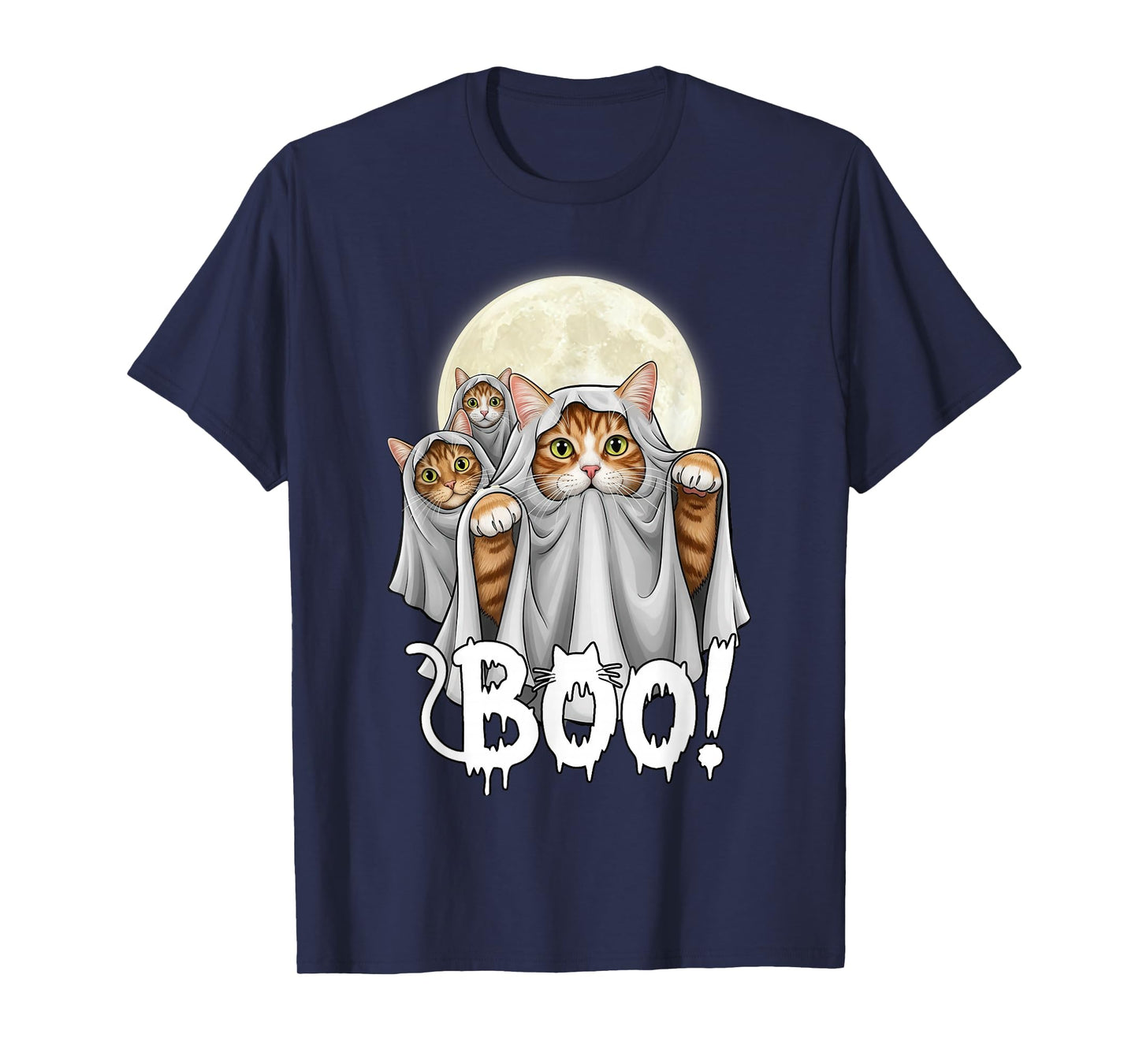 Cute Funny Wizard Cat Ghost Halloween Boo Spooky Kitten Meme T-Shirt
