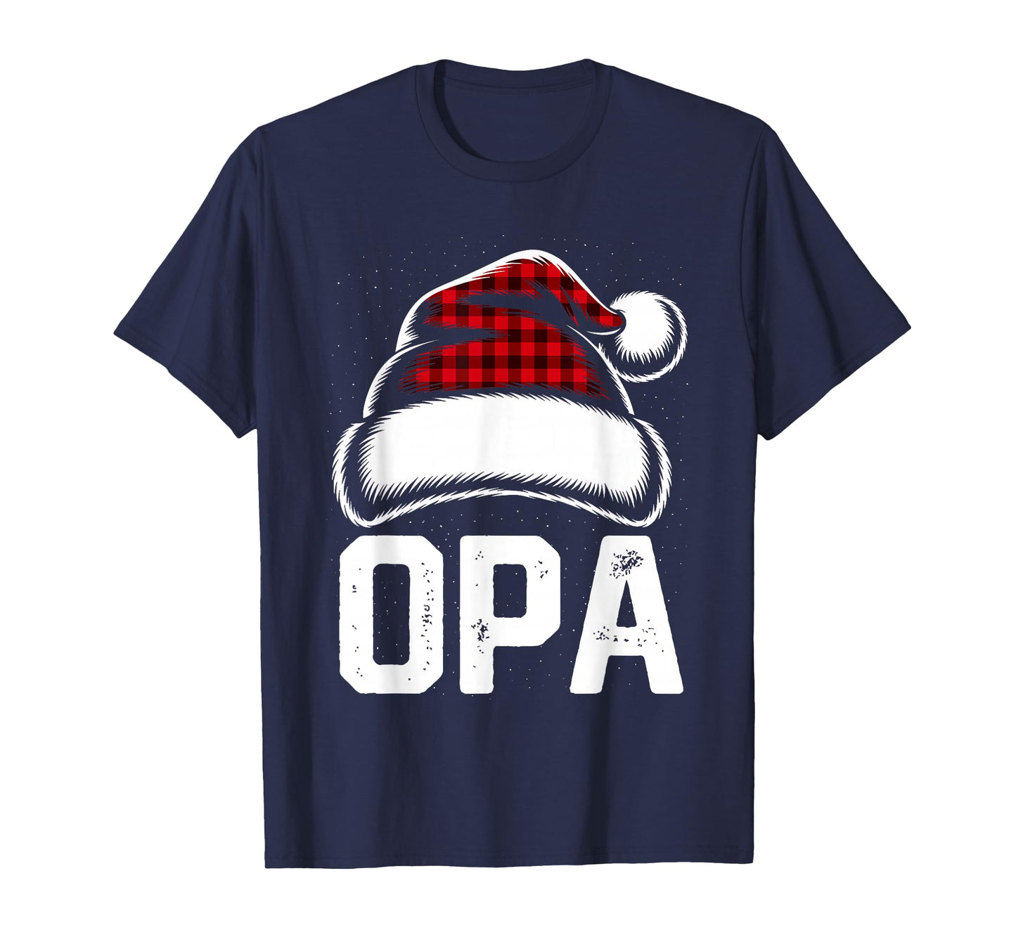 Opa Santa Red Plaid Christmas Family Matching Pajamas Xmas T-Shirt