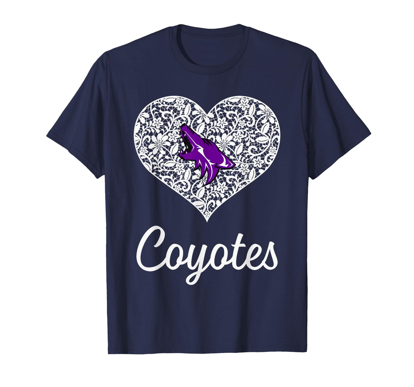Anna Coyotes Logo Lace Heart HS T-Shirt