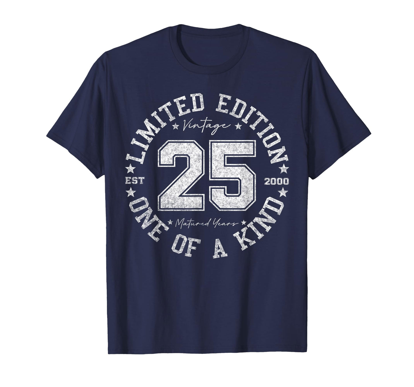 Retro One Of a Kind Shirts For Men Women 2025 25th Birthday T-Shirt, Unisex-Adults, Black, Small, Short Sleeve, T-Shirt