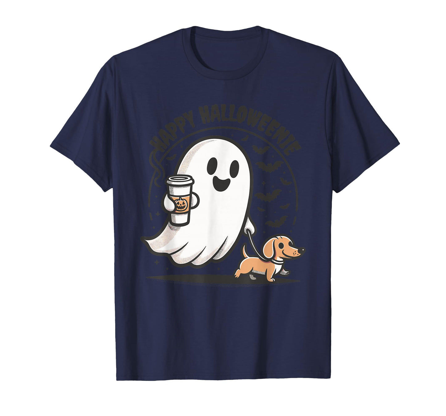 Happy Halloweenie Ghost Dachshund Halloween Dachshund Lover T-Shirt