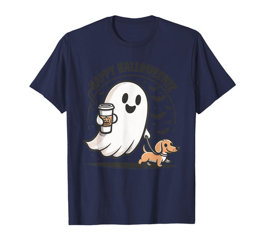Happy Halloweenie Ghost Dachshund Halloween Dachshund Lover T-Shirt