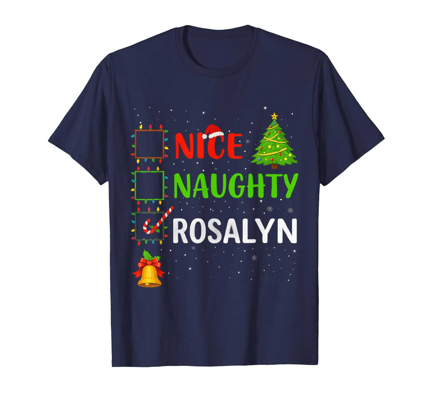 Christmas Naughty Nice Check Santa List Holiday Humor Xmas T-Shirt