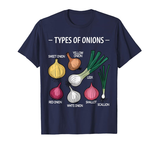 Types of Onions Vintage Onion Gardener Lovers T-Shirt