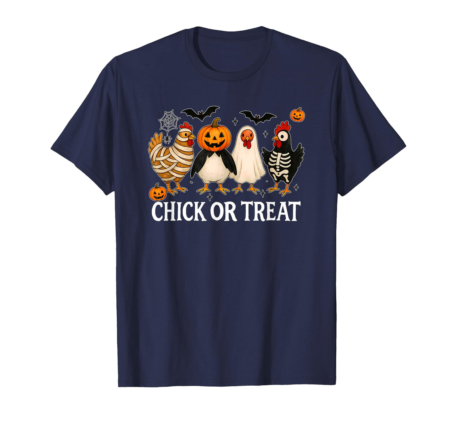 Chick Or Treat Halloween Pumpkin Ghost Spooky Funny Chicken T-Shirt