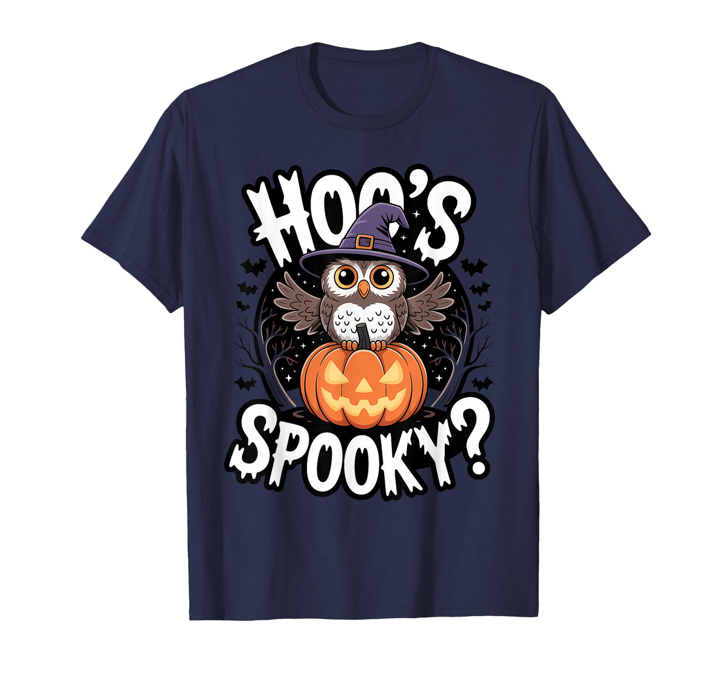 Hoo's Spooky Owl Witch Cute Spooky Halloween T-Shirt