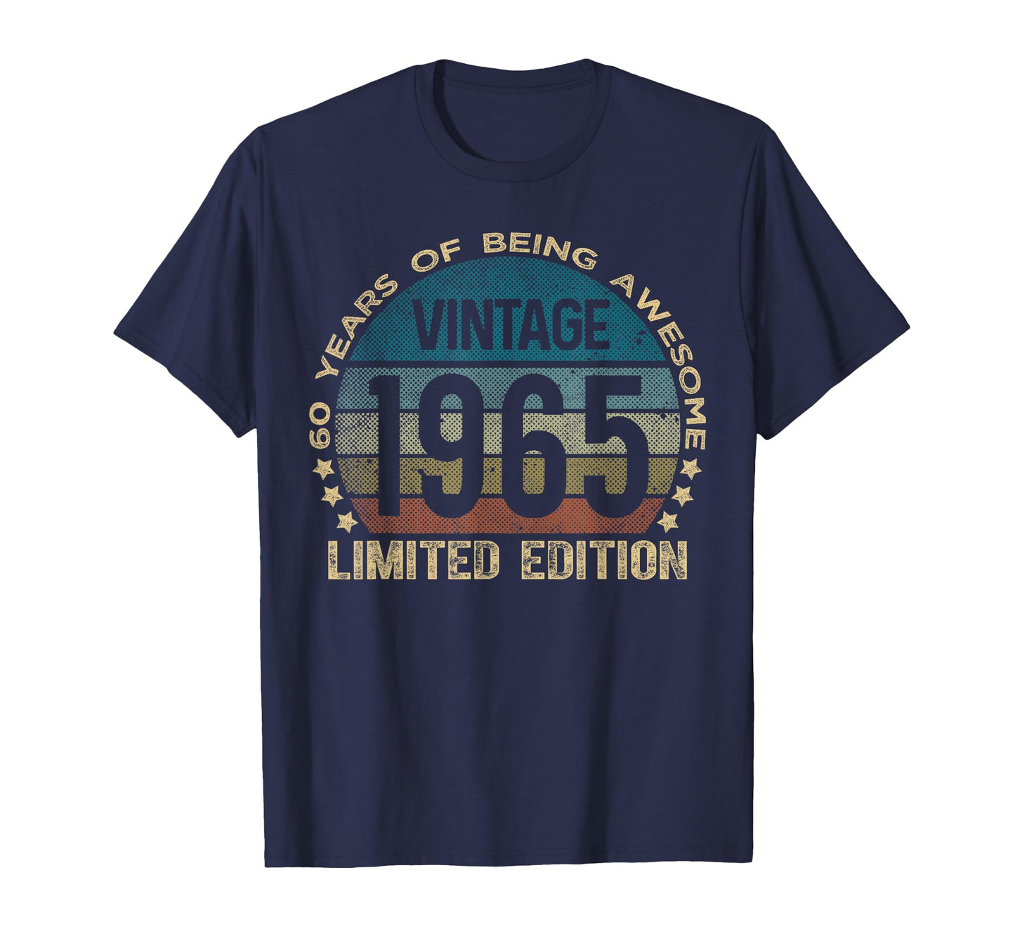 Retro Birthday Shirts For Men and Women 2025 HH 60 Year Old Gifts Vintage 1965 Limited Edition 60th Birthday T-Shirt Black Unisex-Adults Small T-Shirt