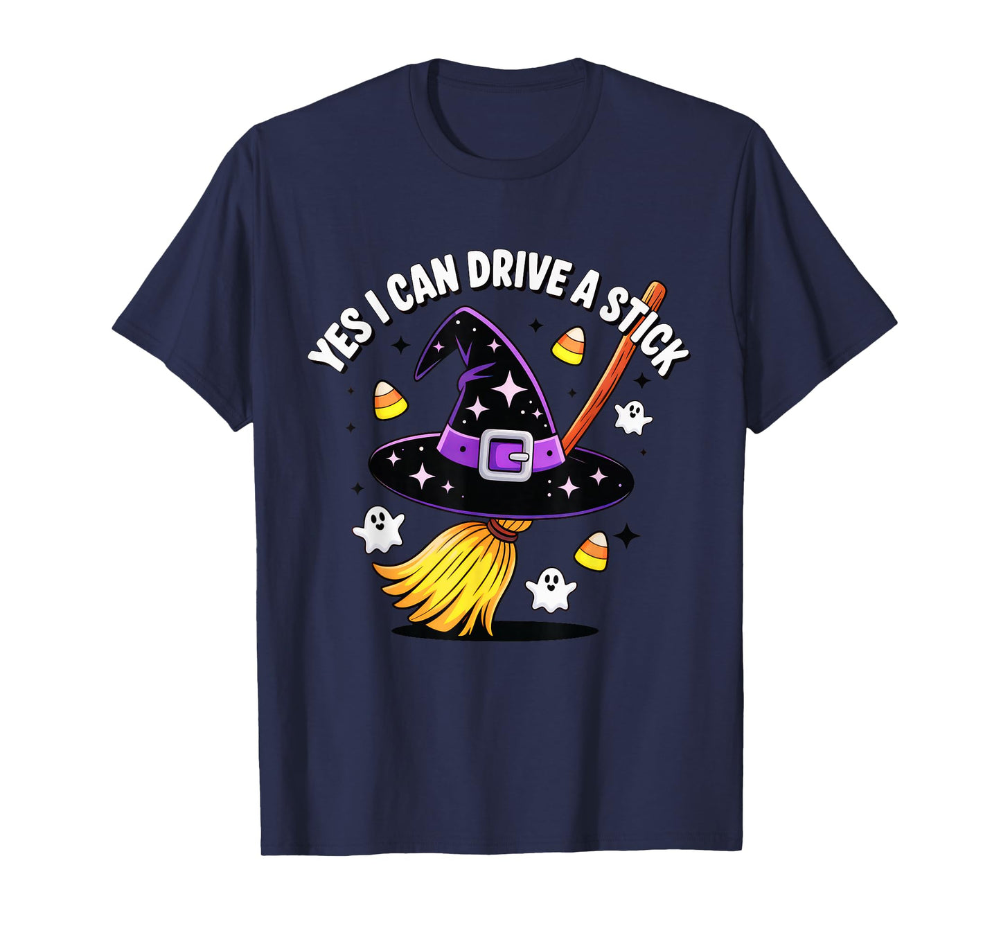 Yes I Can Drive A Stick Halloween Cute Kawaii Spooky Costume T-Shirt