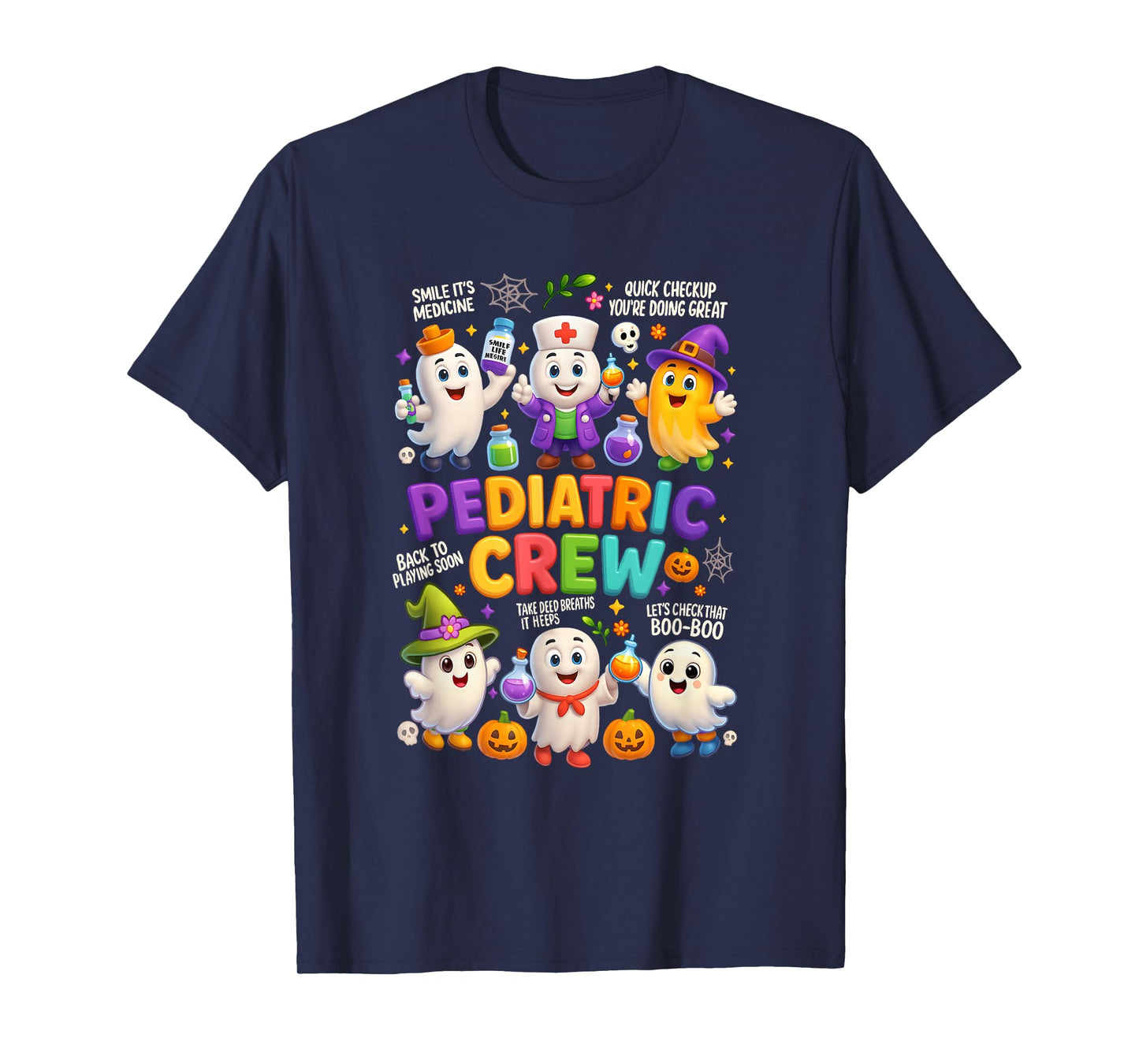 Halloween Pediatric Crew Ghosts Potions Pumpkins Nurse Witch T-Shirt