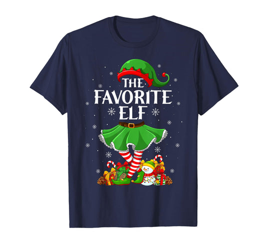 Favorite Elf Christmas Family Elf Squad Xmas Girls Women T-Shirt