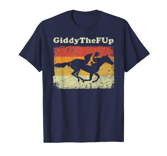Funny Horse Racing Vintage Giddythefup Derby Horse Race T-Shirt
