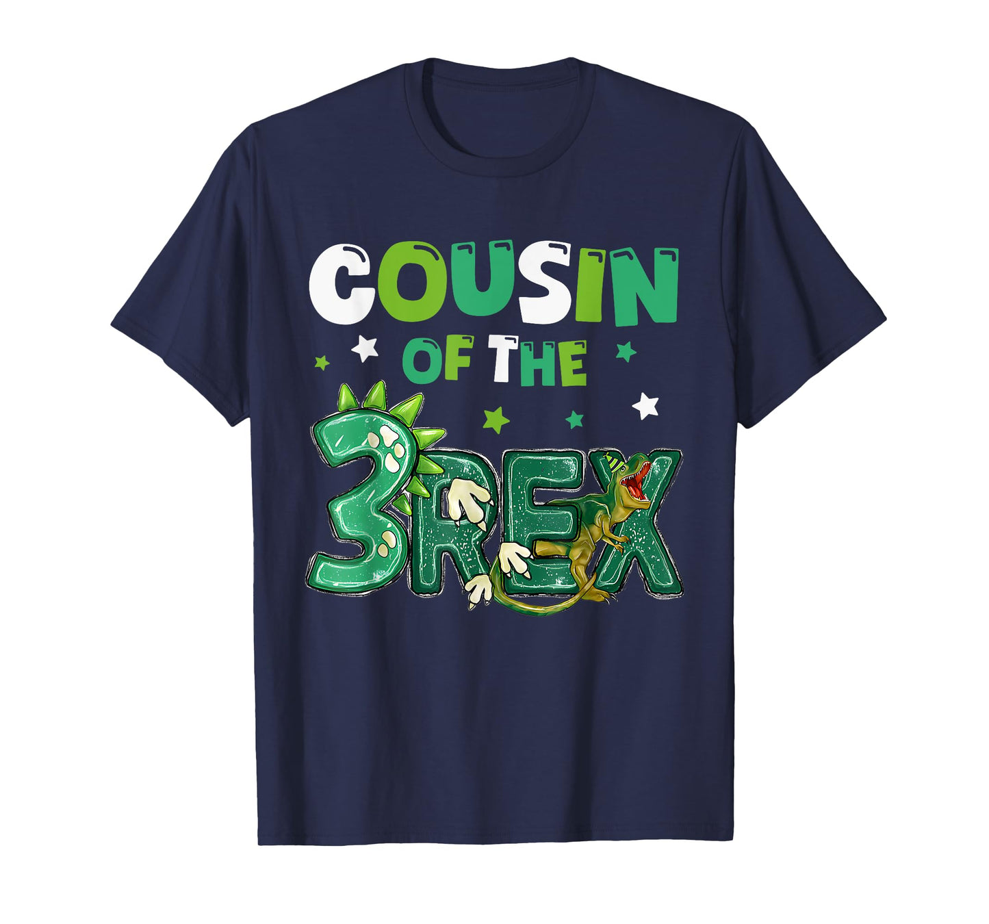 Cousin of the Three Rex Birthday Dinosaur Family Matching T-Shirt