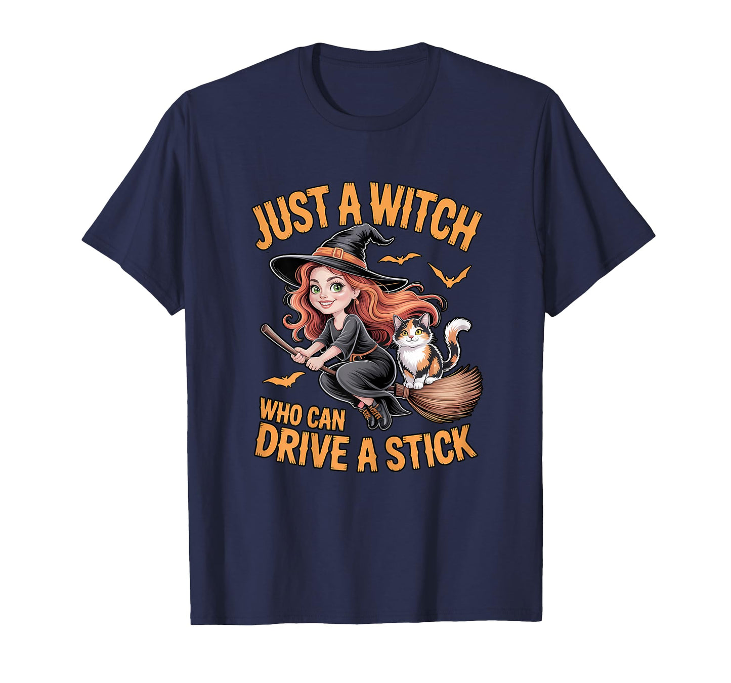 Just a Witch Who Can Drive a Stick Halloween Women T-Shirt