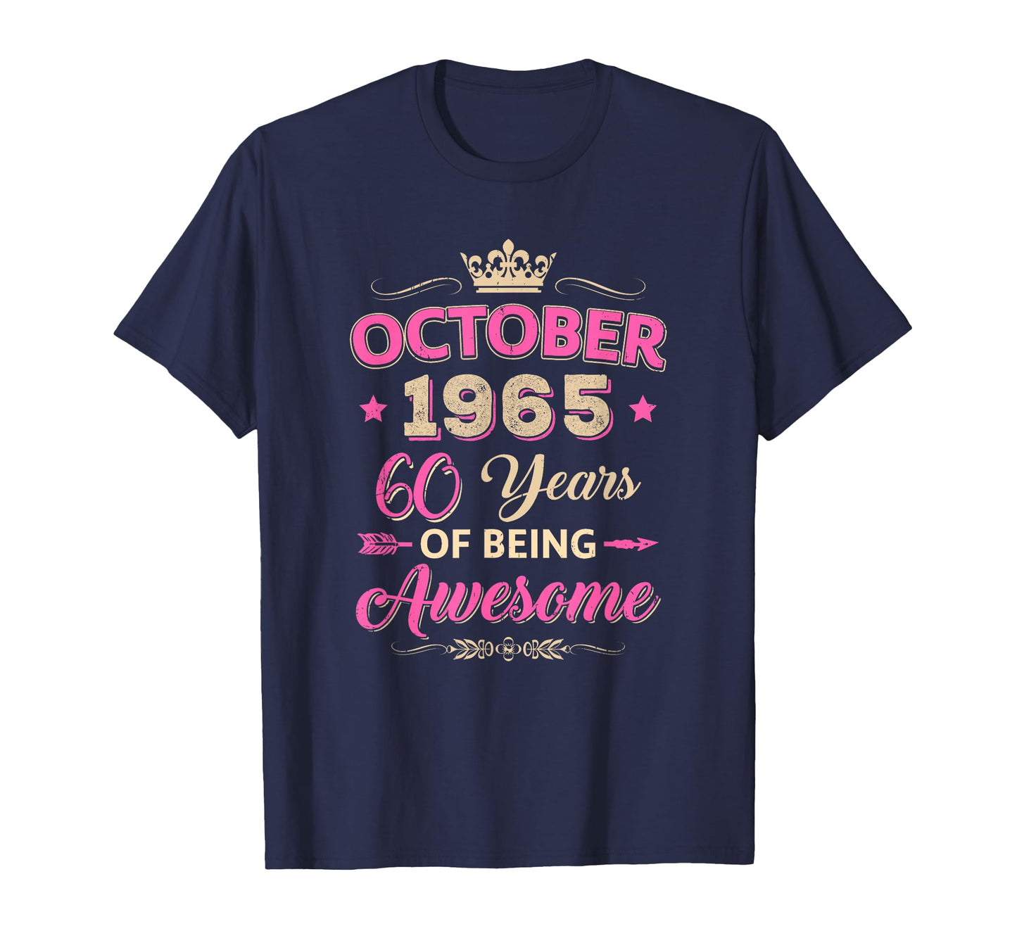 October 1965 60 Years of Being Awesome Retro 60Th Birthday T-Shirt