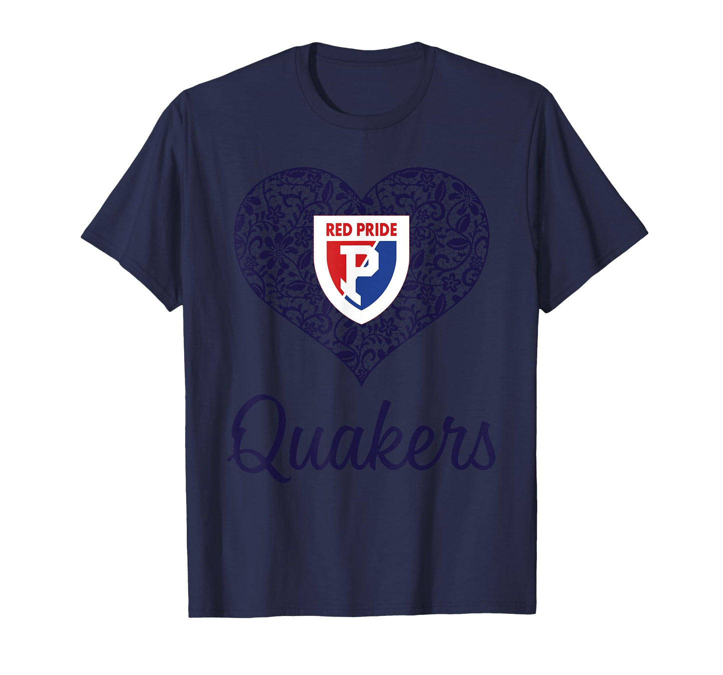 Plainfield Quakers Logo Lace Heart HS T-Shirt