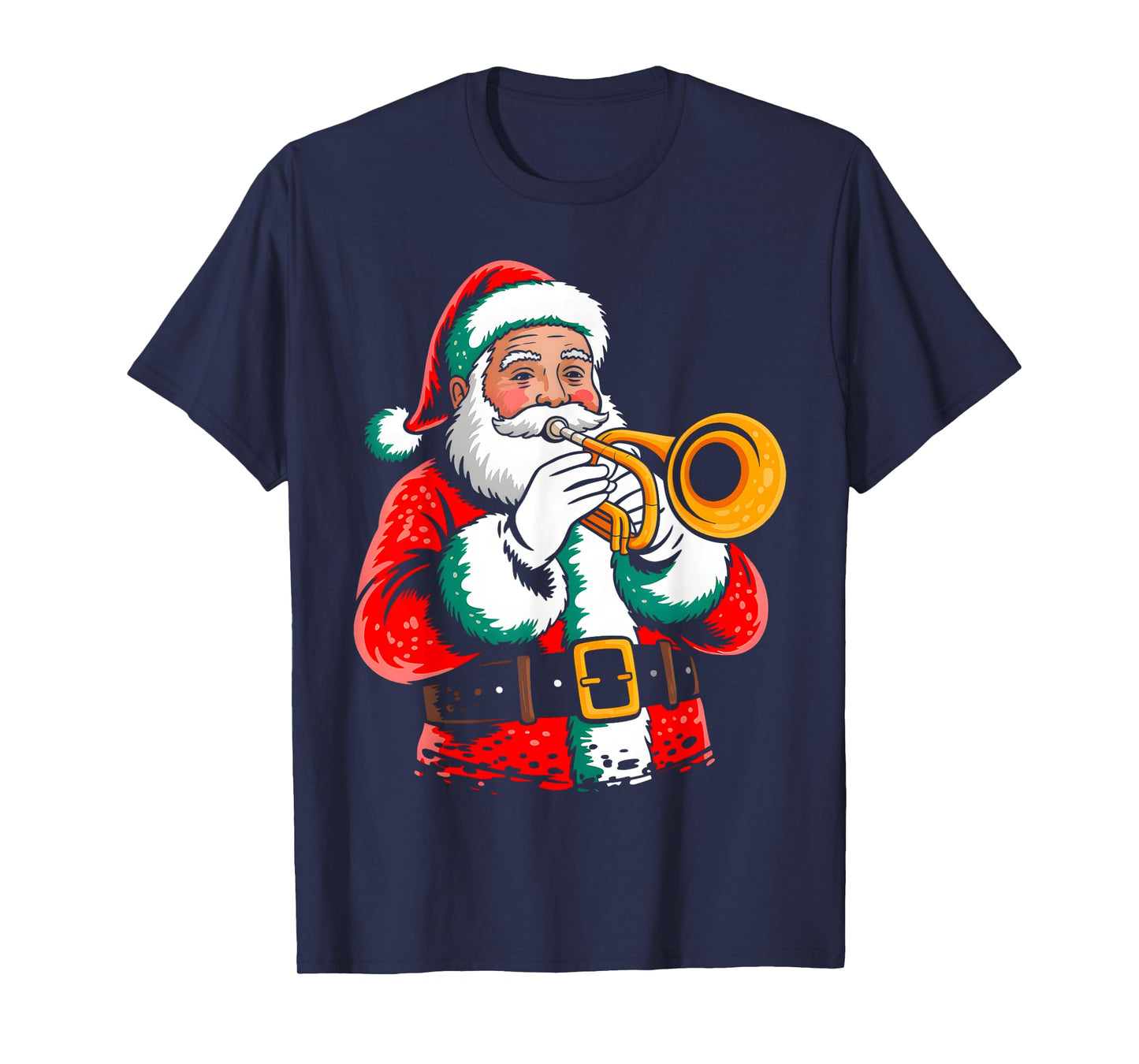 Santa Playing Tumpet Xmas Vibes Funny Christmas Pajama T-Shirt