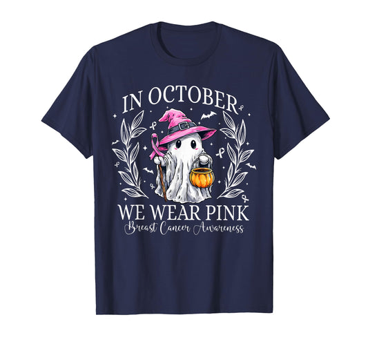 Breast Cancer Awareness Women Girls We Wear Pink in October T-Shirt
