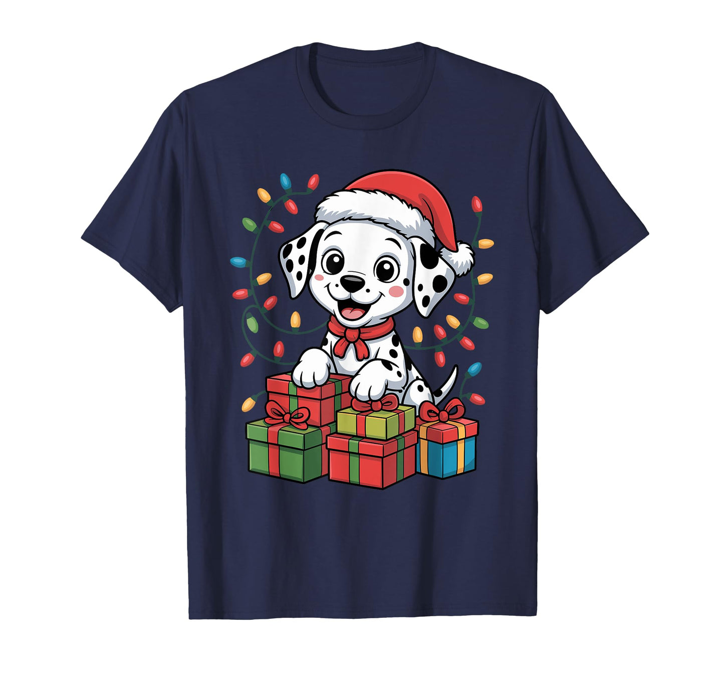 Cute Dalmatian Christmas Xmas Design Funny Dog Lover Holiday T-Shirt