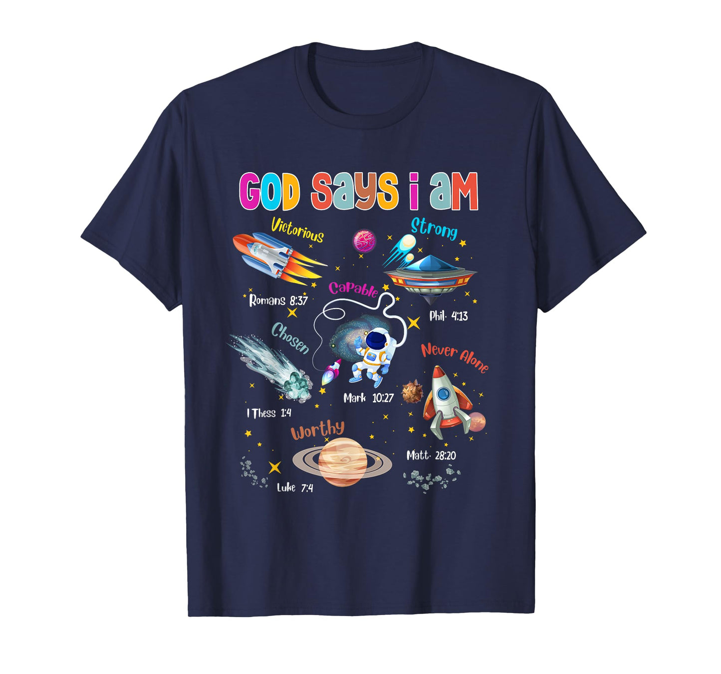 God Says I Am Cute Christian Outer Space Toddler Boys Kids T-Shirt