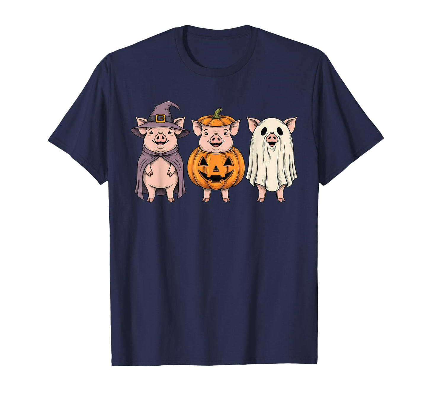 Spooky Ghost Pig Pumpkin Halloween Farm Animal T-Shirt