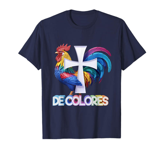 DeColores Cursillo Rainbow Rooster Catholic T-Shirt