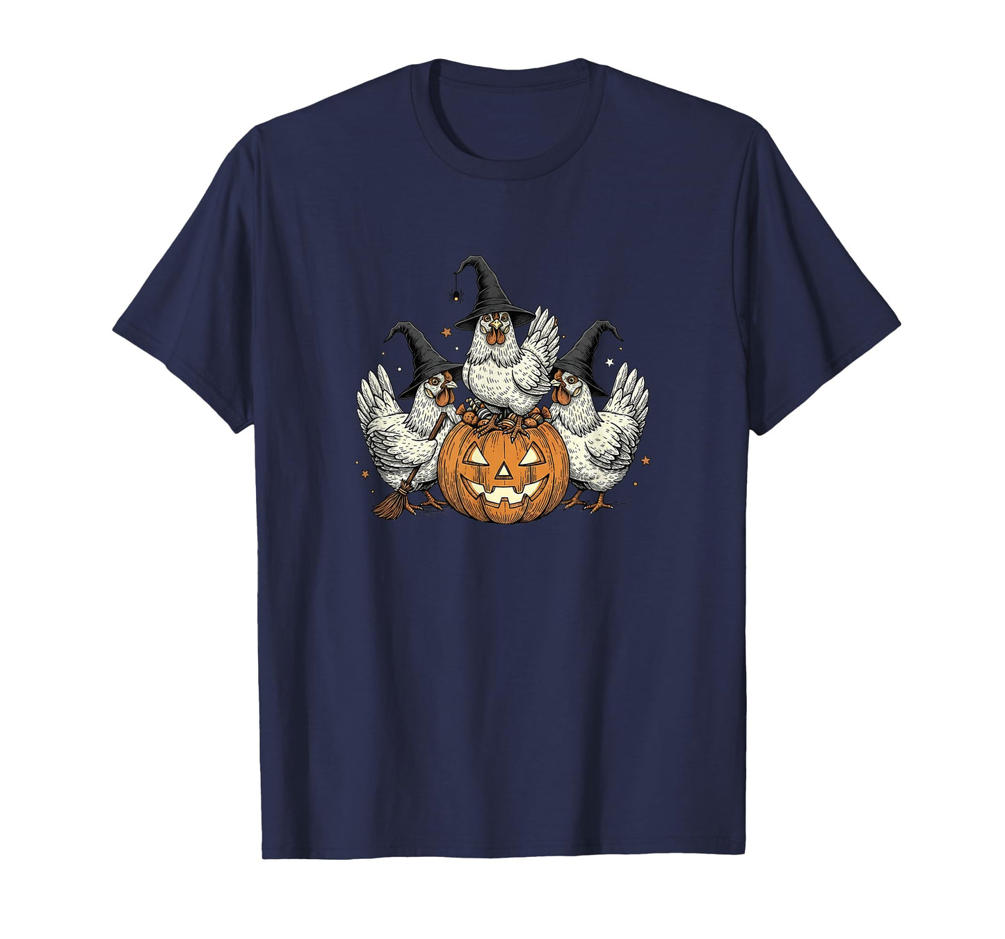 Funny Halloween Chicken Witch Farmhouse Fall Spooky Season T-Shirt