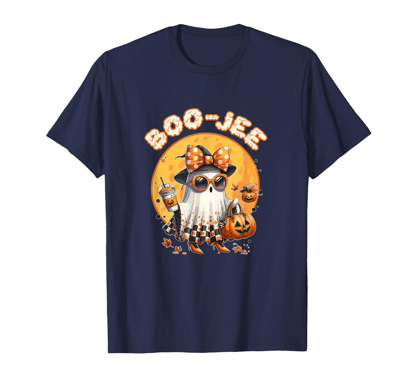 Coquette Leopard Ghost Coffee Boo-JEE Halloween T-Shirt