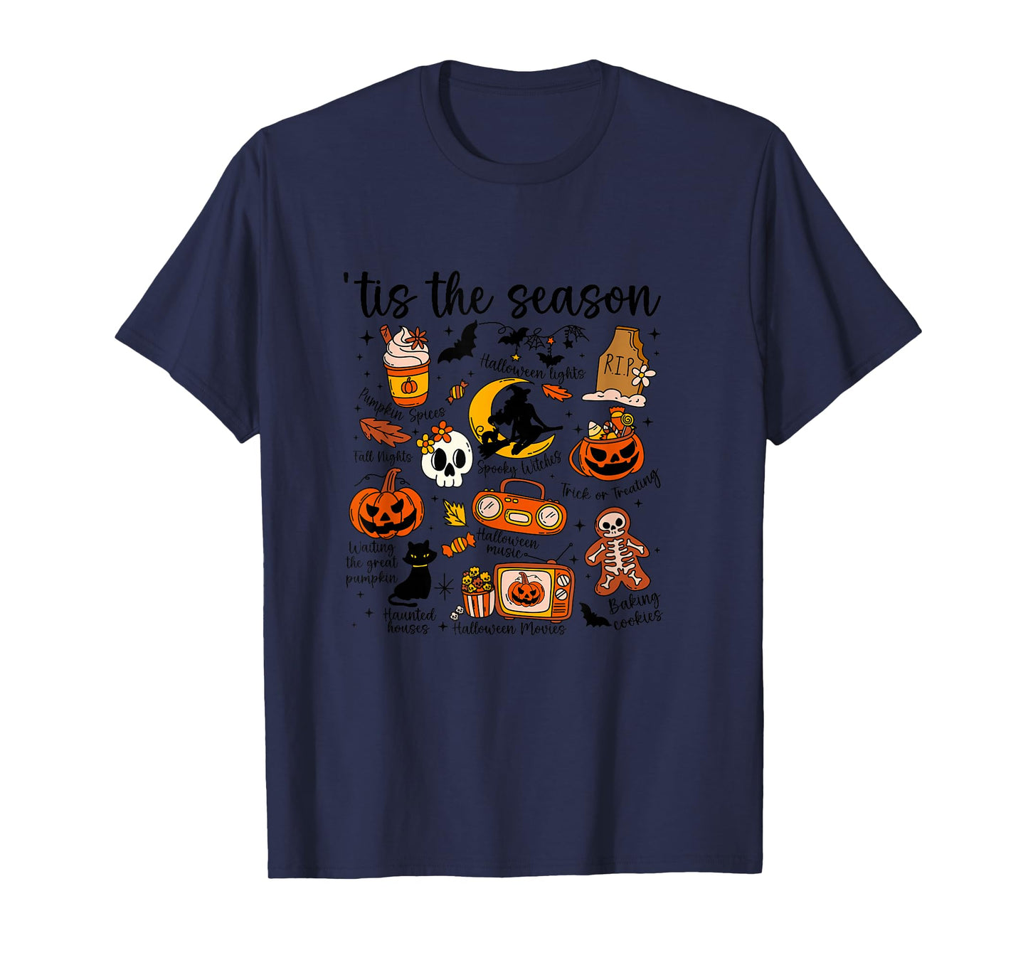 Amazing Spooky Creepy Halloween Witch Broom T-Shirt