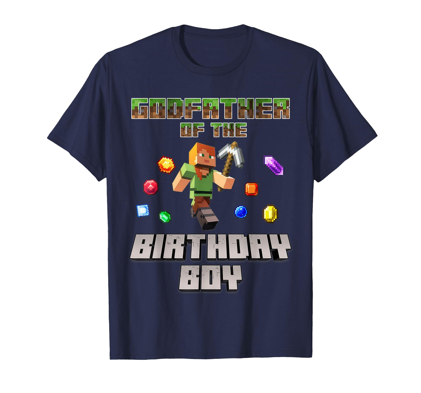 Godfather Of The Birthday Boy Video Gamer Pixel Number T-Shirt