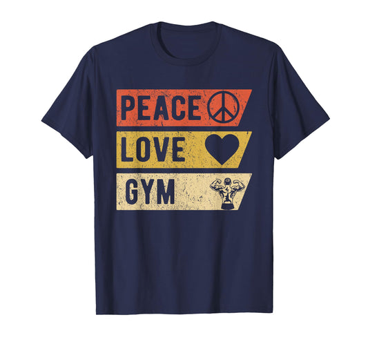 Vintage Peace Love Gym Sports Lover Player Gifts T-Shirt