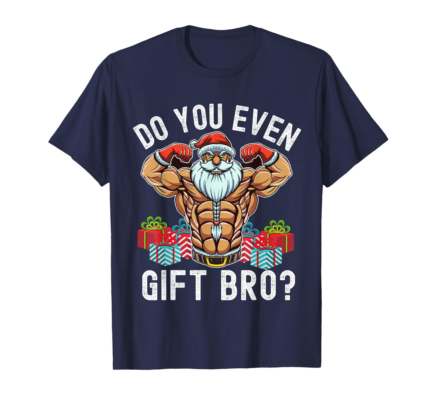 Weightlifting Bodybuilding Christmas Santa Christmas Workout T-Shirt