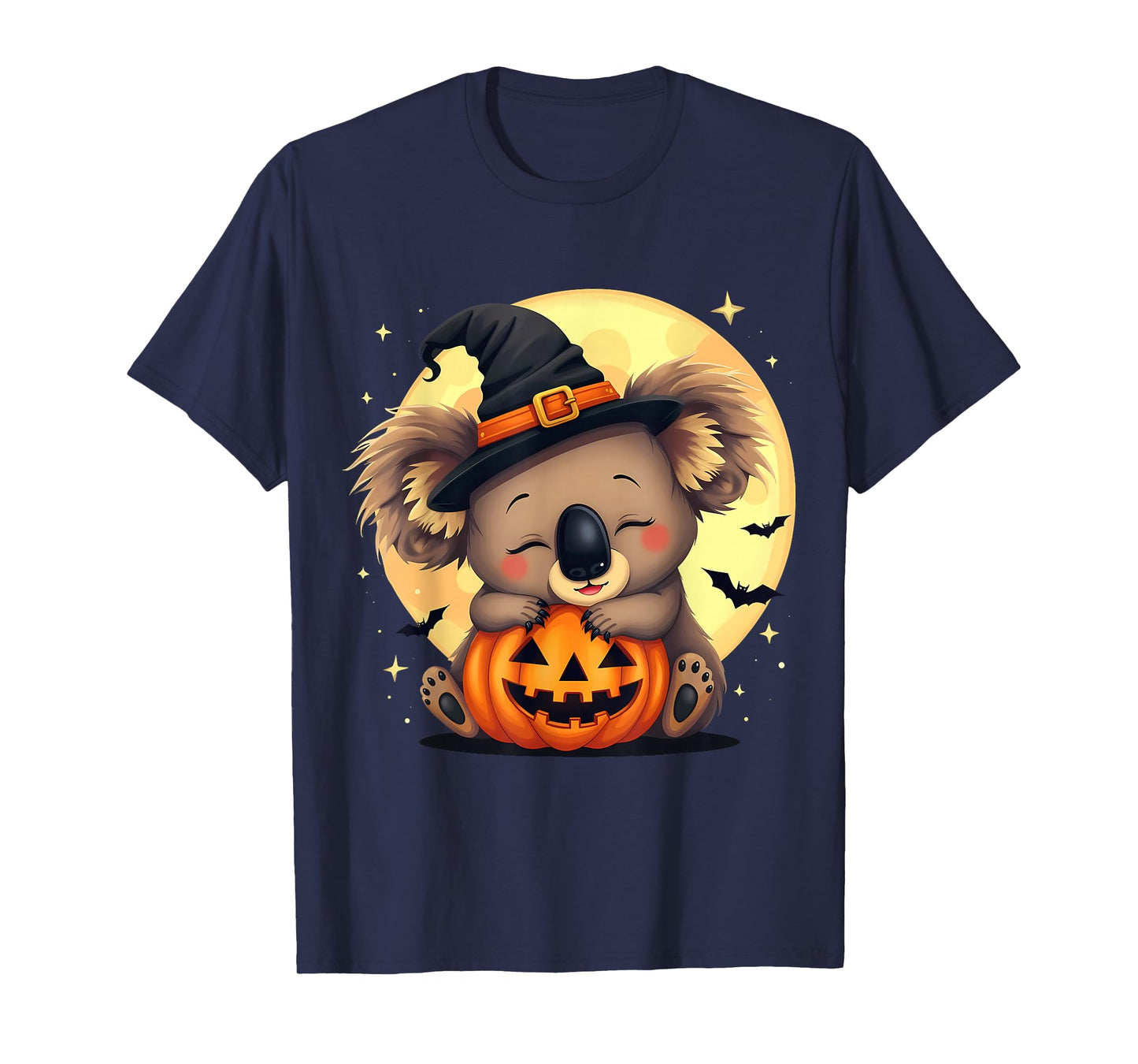 Halloween Koala Witch Hat Pumpkin Spooky T-Shirt